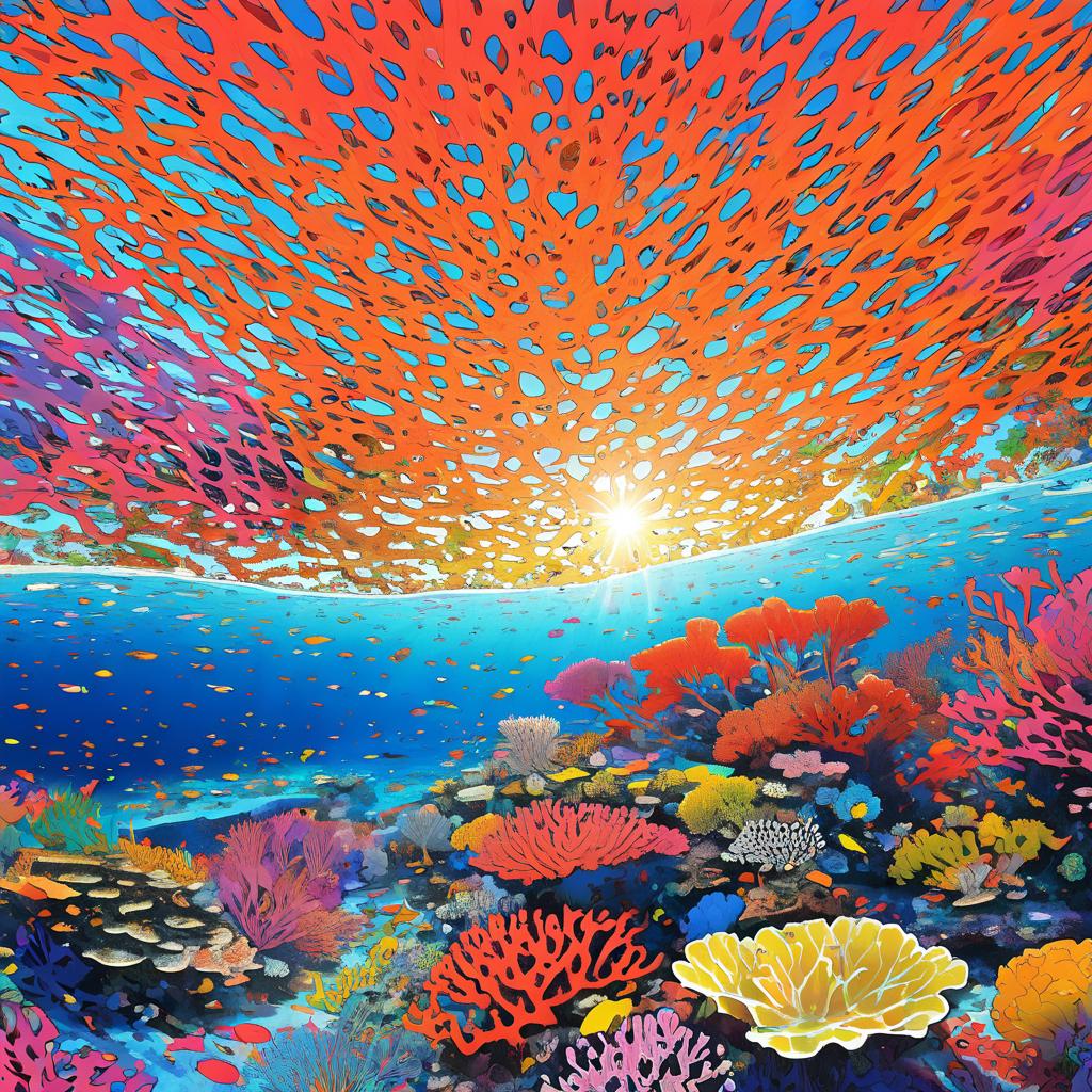 Vibrant Coral Atoll in Late Afternoon