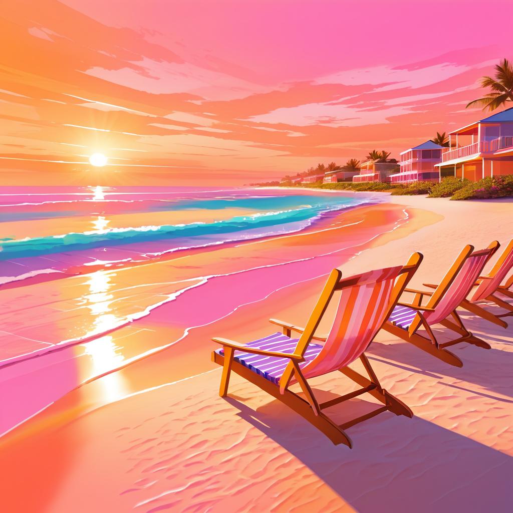 Serene Beach Sunset with Vibrant Hues