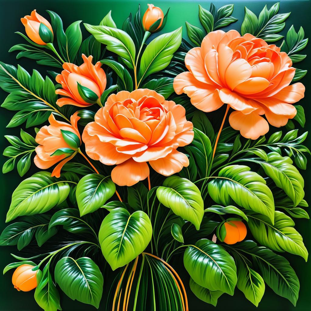 Vibrant Floral Elegance in Oil Painting