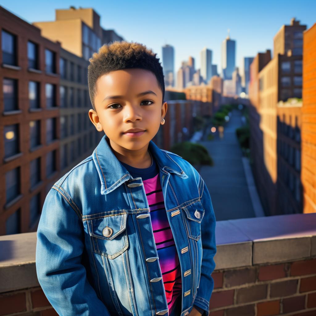 Graceful Boy in Urban Cityscape