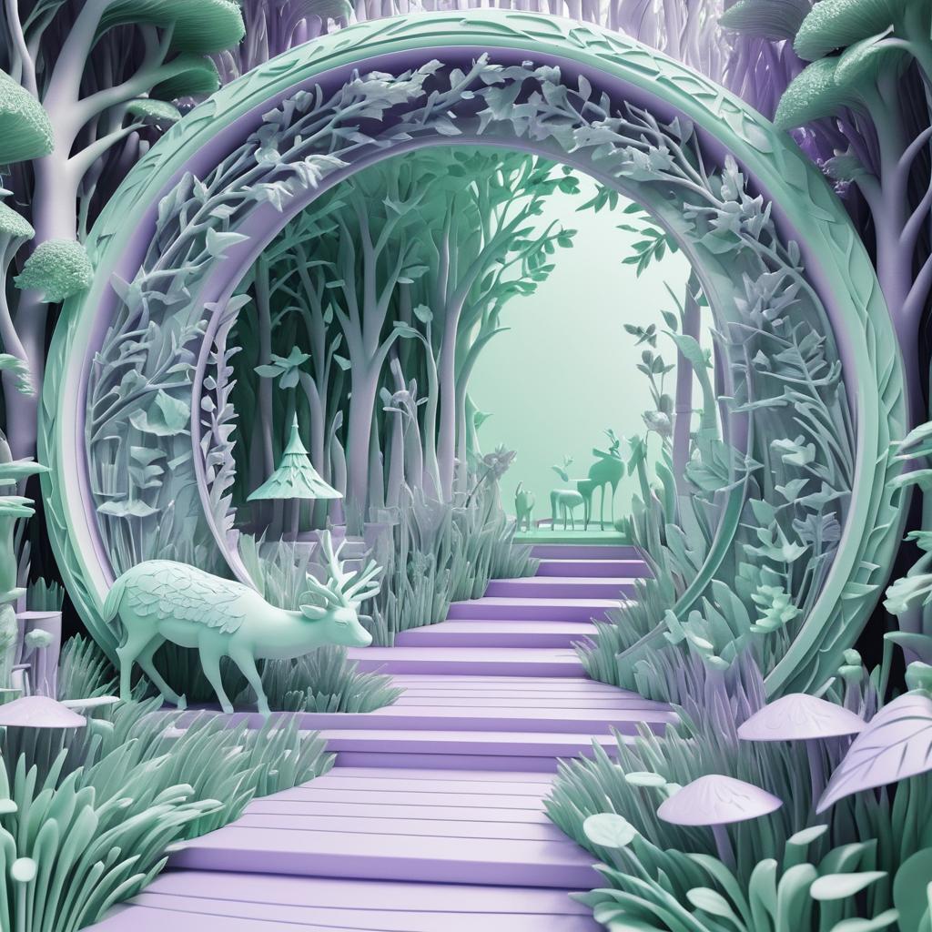 Mystical 3D Forest Glade Sculpture