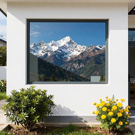 White Building with Mountain View