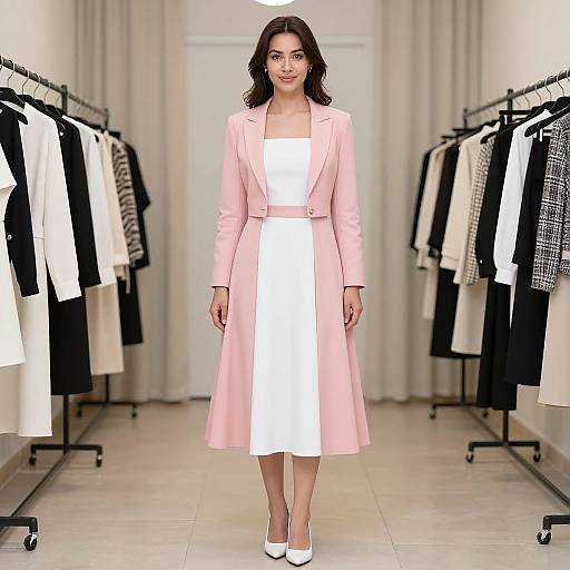 Woman Designer in Pink Costume