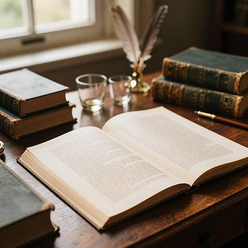 Antique Scholar's Desk with Pliego Pages