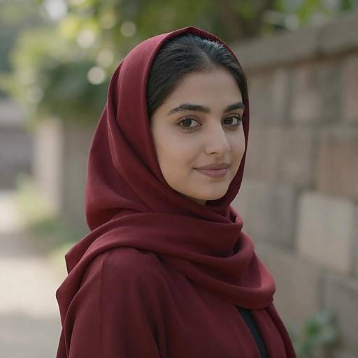Young Woman in Red Headscarf Portrait