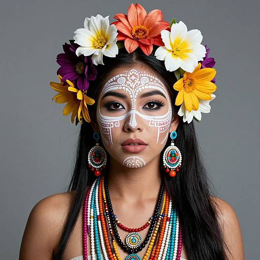 Ethereal Mayan Woman with Face Paint