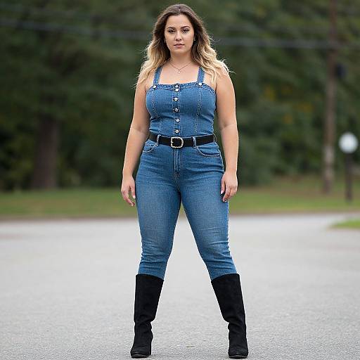Realistic Plus-Size Woman in Denim