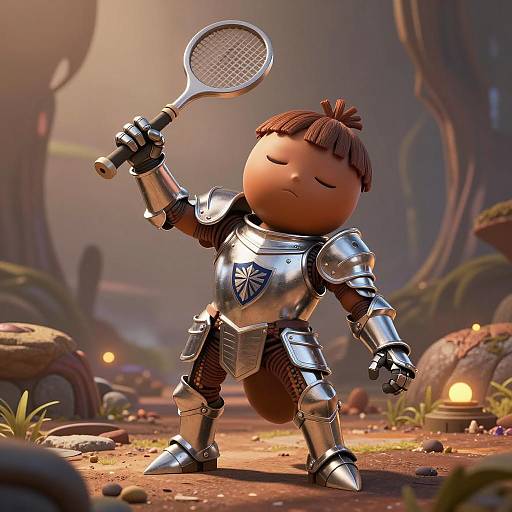 Anthropomorphic Acorn Knight on Alien Planet