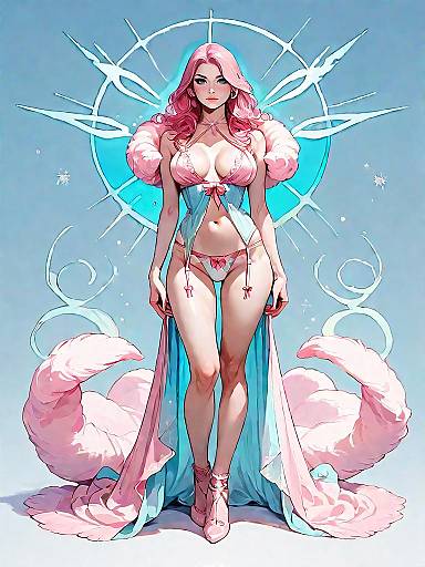 Woman in Boudoir Lingerie with Pink Hair