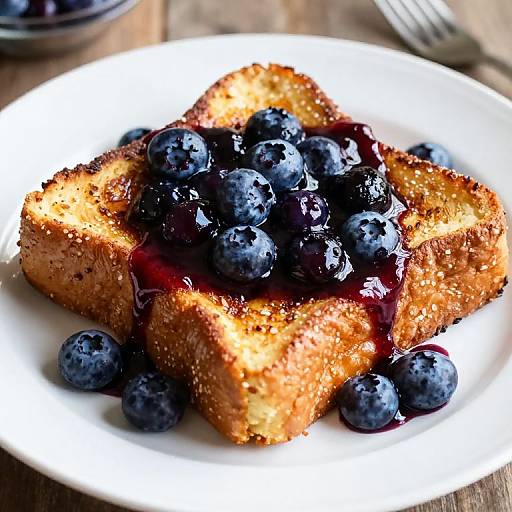 Delicious French Toast with Blueberry Compote