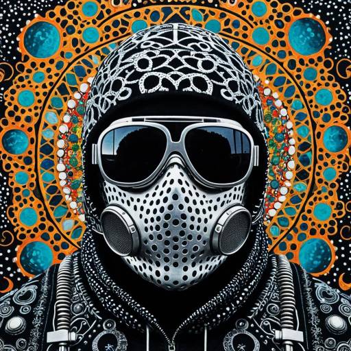 Mysterious Astronaut with Artistic Patterns