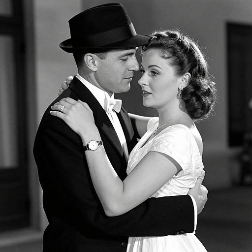 Vintage Romantic Embrace in Classic Style