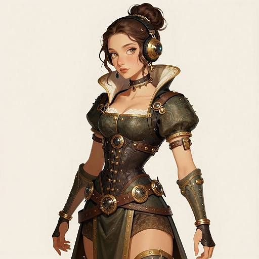 Ecopunk Renaissance Erotic Woman Illustration