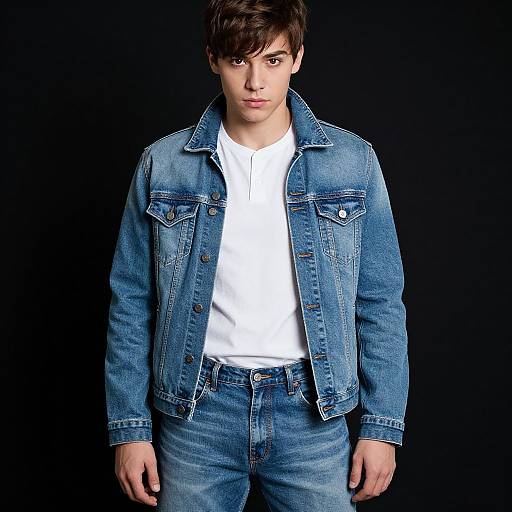 Realistic Casual Denim Outfit Portrait