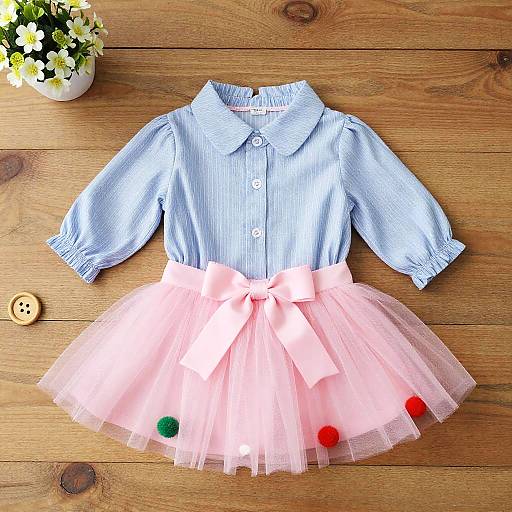 Charming Baby Outfit on Wooden Floor