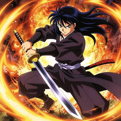 Anime Warrior Sword Stance