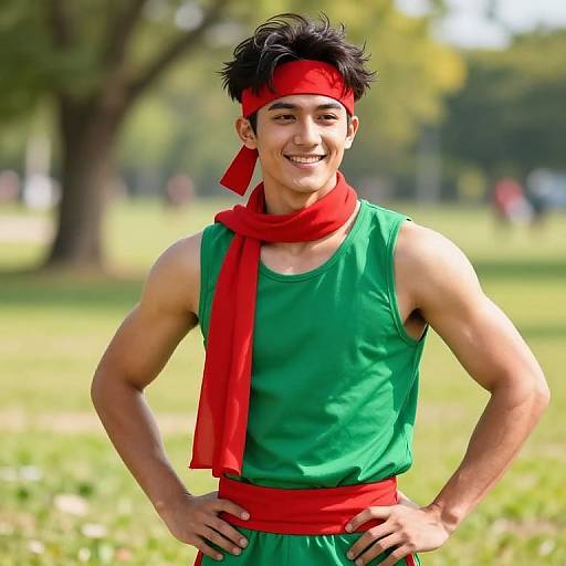 Confident Young Man in Vibrant Outdoor