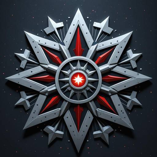 Intricate Red and Grey Starburst Design