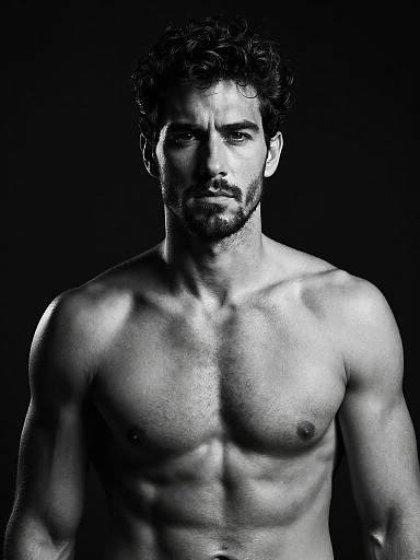 Dramatic Black and White Fitness Portrait