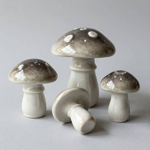 Set of 4 Ceramic Mushrooms
