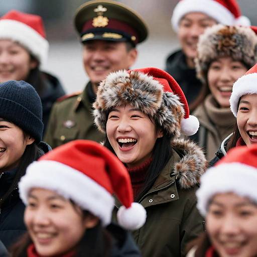 Group of People Celebrating Winter Holidays