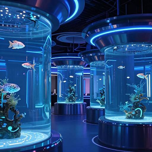 Futuristic Bioluminescent Aquarium Design