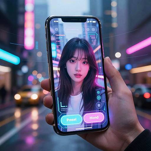 Futuristic AI Selfie Generator Interface