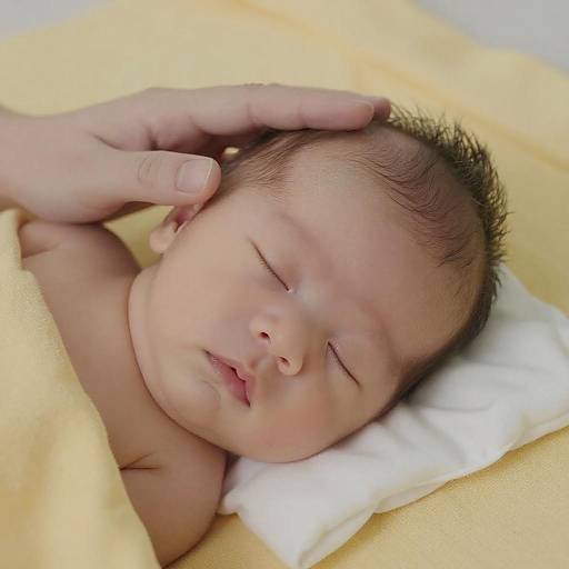 Serene Newborn Baby on Yellow Blanket