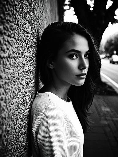 Moody Black-and-White Timeless Street Portrait