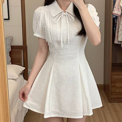 Woman in White Dress with Tiara