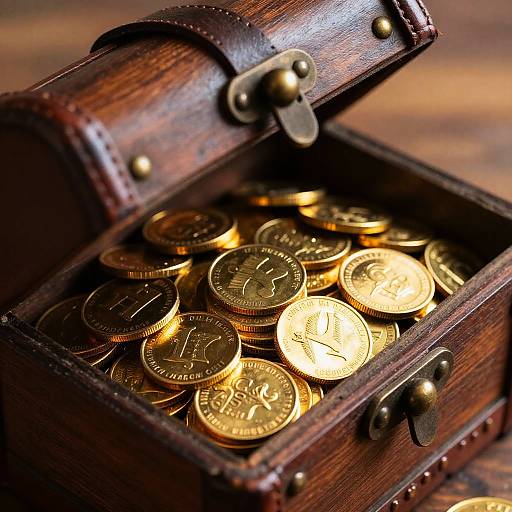 Close-Up of Antique Treasure Chest