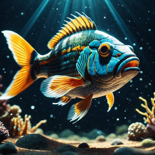 Claymation Stringrayed Fish Underwater