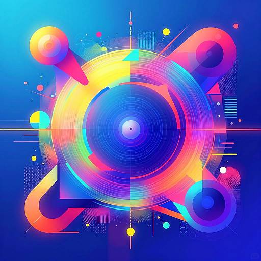 Futuristic Neon Abstract Album Cover