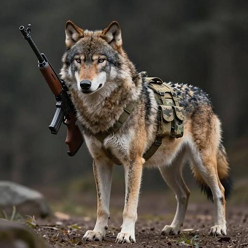 Salt and Pepper Timber Wolf Combatant