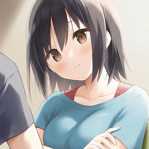 Illustration of Aoyama sumika, original in the style of Eretto