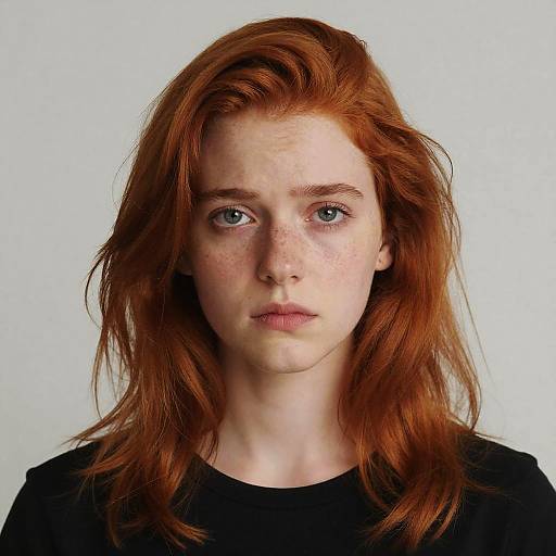 Fiery Red-Haired Girl Portrait