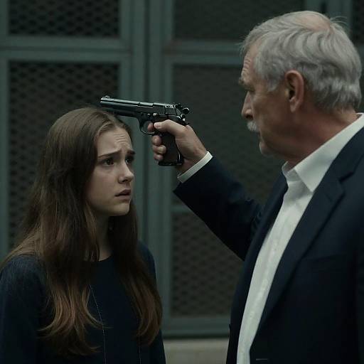 Tense Encounter in Greenish Lighting