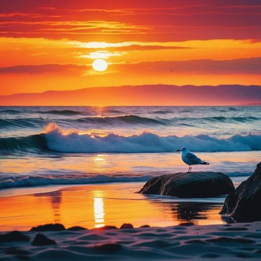 Tranquil Abstract Sunset at the Beach Tranquil Abstract Sunset at the Beach