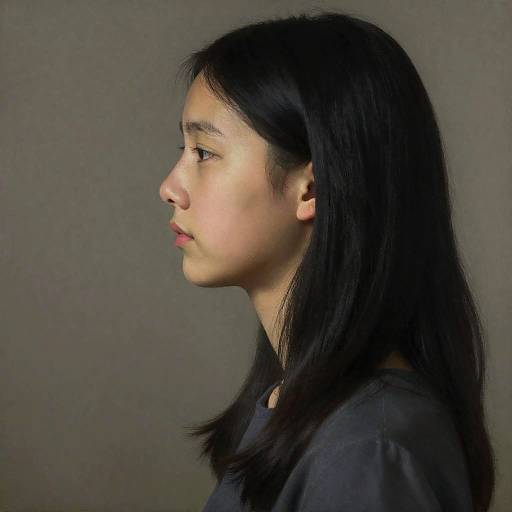 Realistic Profile of Black-Haired Girl