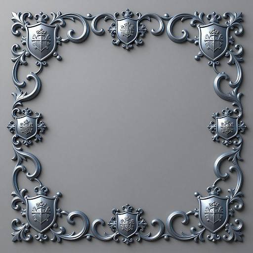 Intricate Heraldic Scrollwork Design