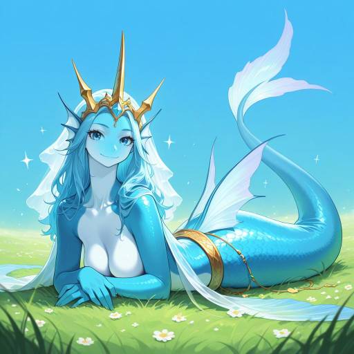 Ethereal Mermaid with Opalescent Scales Ethereal Mermaid with Opalescent Scales