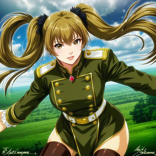 Illustration of Alicia melchiott, senjou no valkyria (series) in the style of Sakiyamama