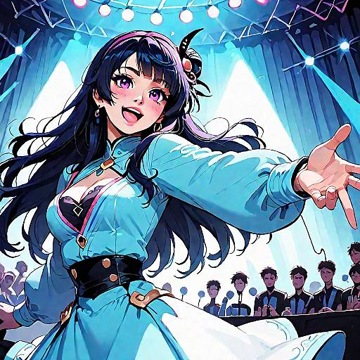 Anime Idol Singing on Stage