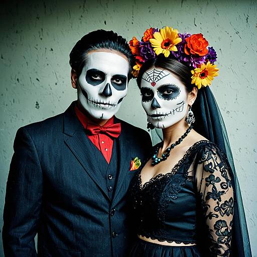 Catrina Costume with Skull Makeup