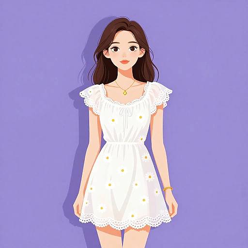 Bohemian Chic Woman in Lace Dress