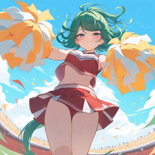 Dynamic Cheerleader in Action