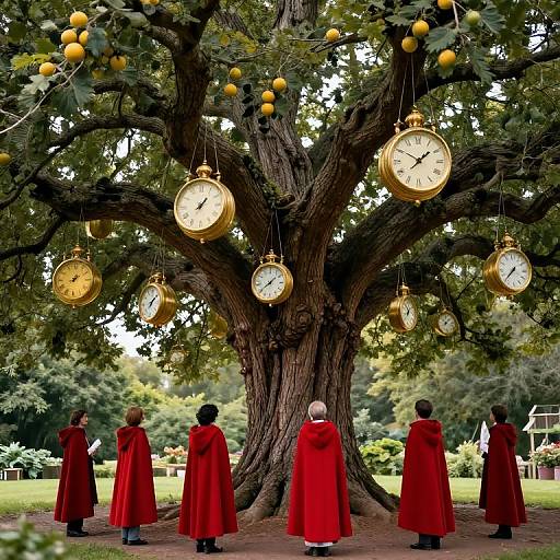 Crimson Time-Keepers Harvesting Moments