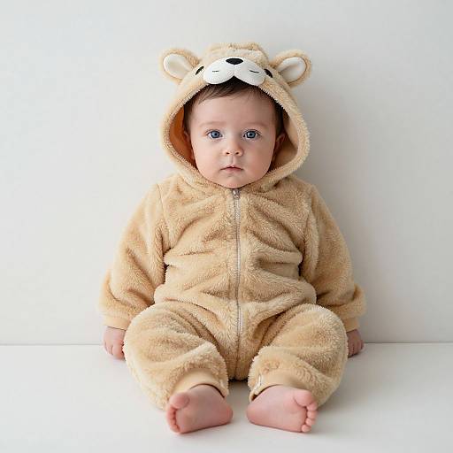 Newborn Boy in Animal Onesie