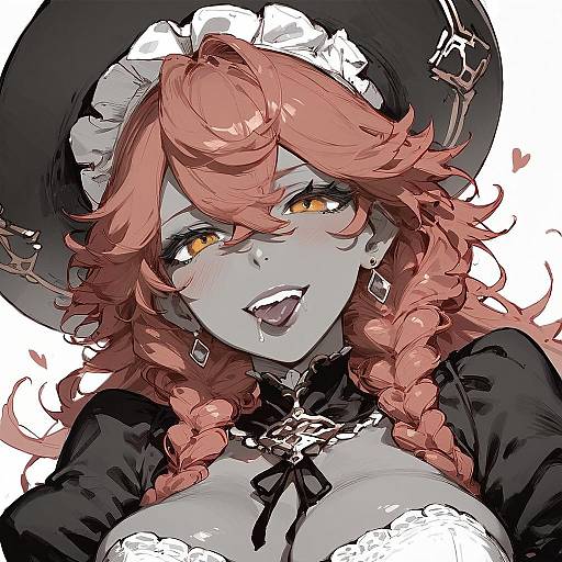 Monochrome Lupusregina Maid with Glowing Eyes