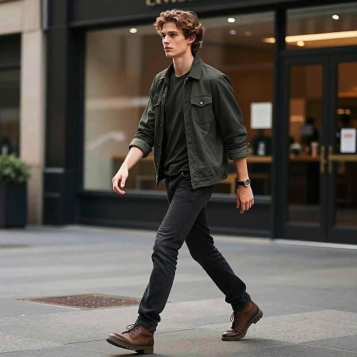 Walker Scobell in Dynamic Urban Fashion